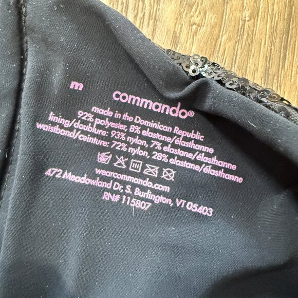 Commando Black Sequin Flared Leggings Pants High Rise Glam NYE Party M - Picture 5 of 7